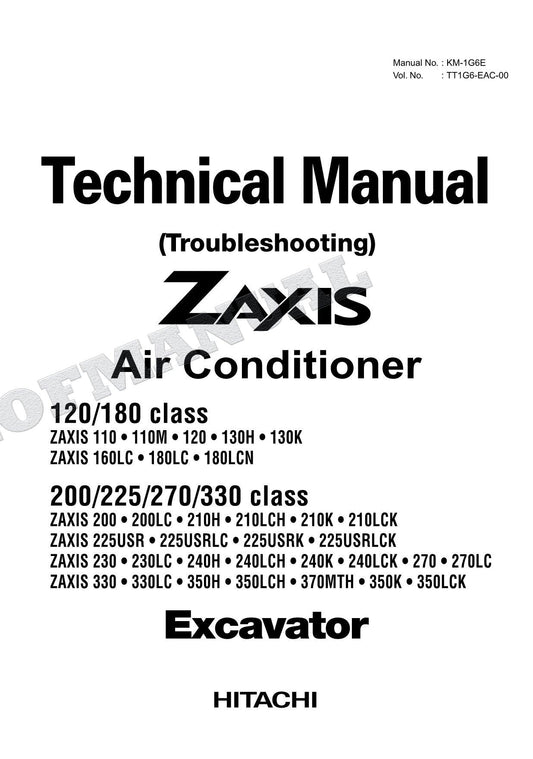 HITACHI ZX120 ZX180 Air Condit Excavator Service manual Troubleshoot