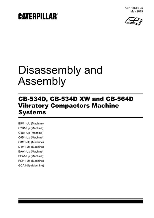 Caterpillar Cat CB-534D Compactor Disassembly Assembly Service Manual