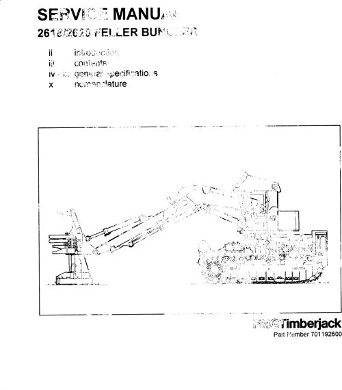 JOHN DEERE 2618 2628 TRACKED FELLER BUNCHER SERVICE MANUAL s-n 55001-CI9154