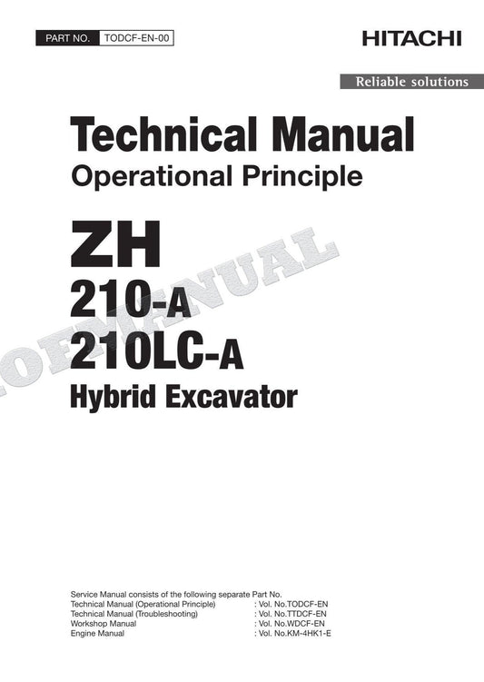 HITACHI ZH210-A ZH210LC-A Hybrid Excavator Service Manual Operational Principle