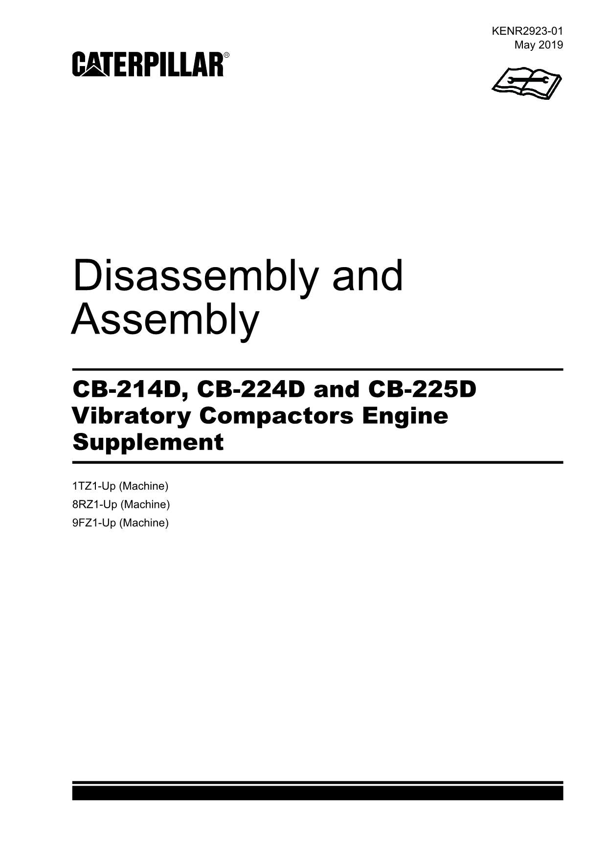 Caterpillar CB-214D CB-224D Compactor Engine Suppl Disassem Assem Service Manual