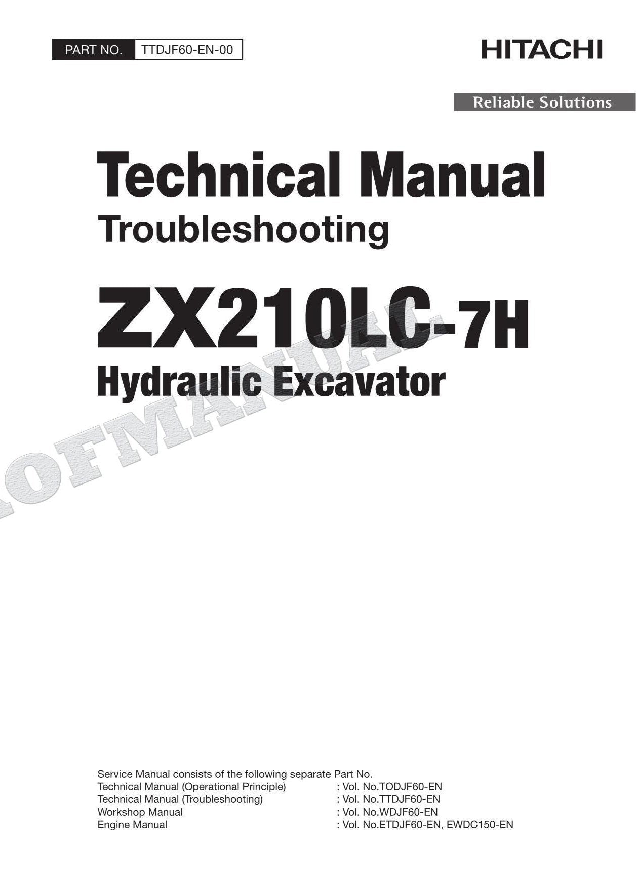 HITACHI ZX210LC-7H Excavator Service Manual Troubleshooting Big Schemes