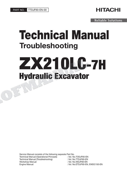 HITACHI ZX210LC-7H Excavator Service Manual Troubleshooting Big Schemes