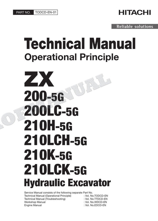 HITACHI ZX210LCH-5G ZX210K-5G Excavator Service Manual Operational Principle