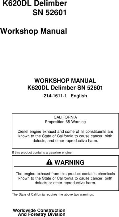 JOHN DEERE K620 DELIMBER SERVICE REPAIR MANUAL