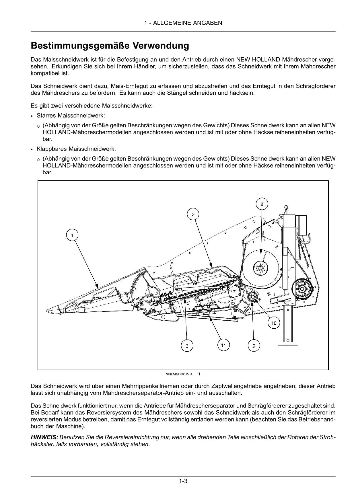 New Holland 980CF 06 980CF 08 980CR 05 Mähdrescher Betriebsanleitung