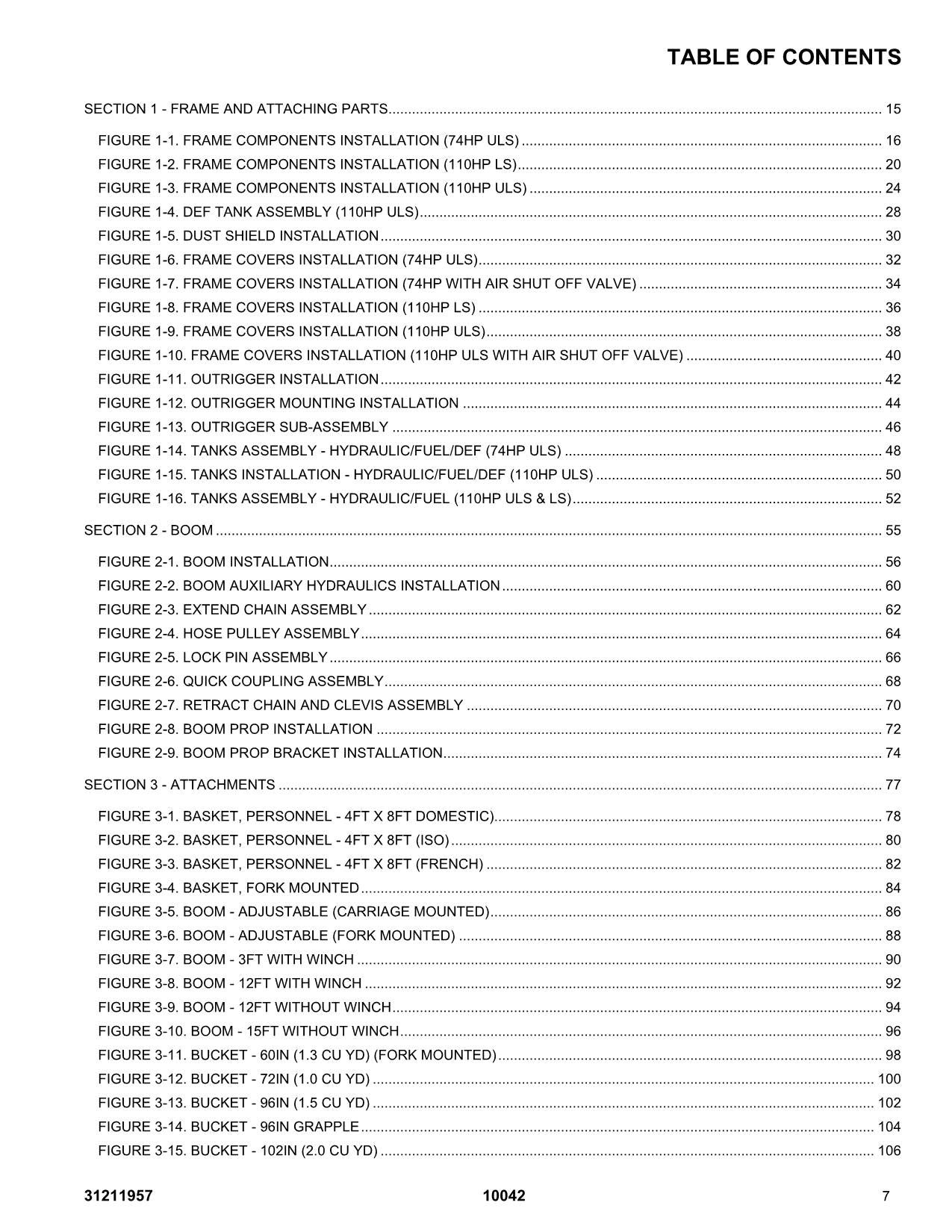 SKYTRAK 10042  Telehandler  Parts Catalog Manual