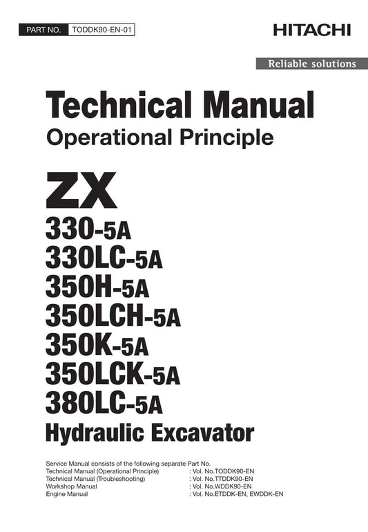 Hitachi ZX330-5A ZX330LC-5A ZX350H-5A Excavator Operat Principle Service manual