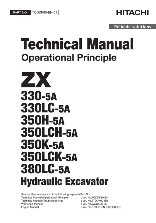 Hitachi ZX350LCH-5A ZX350K-5A Excavator Operational Principle Service manual