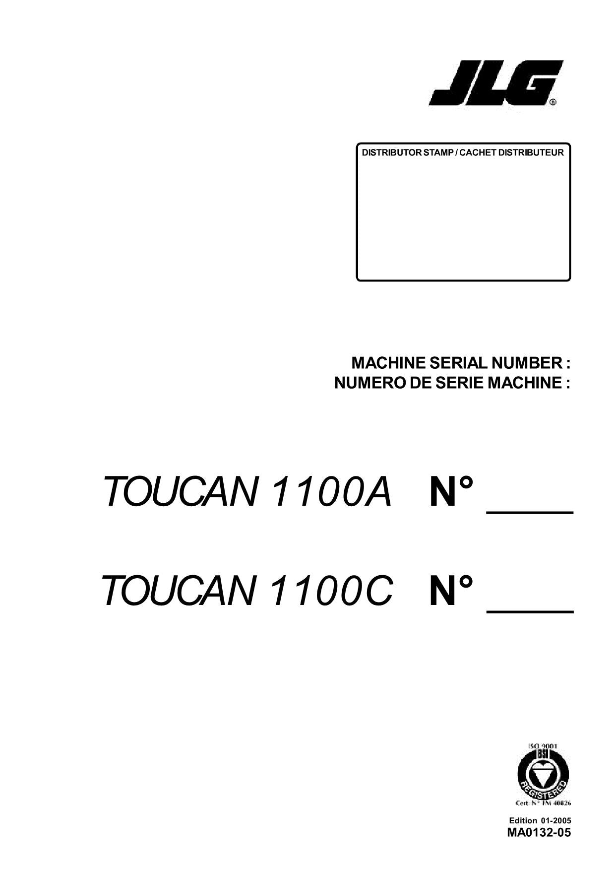 TOUCAN 1100 Vertical Lift Parts Catalog Manual MA013205 Multi language