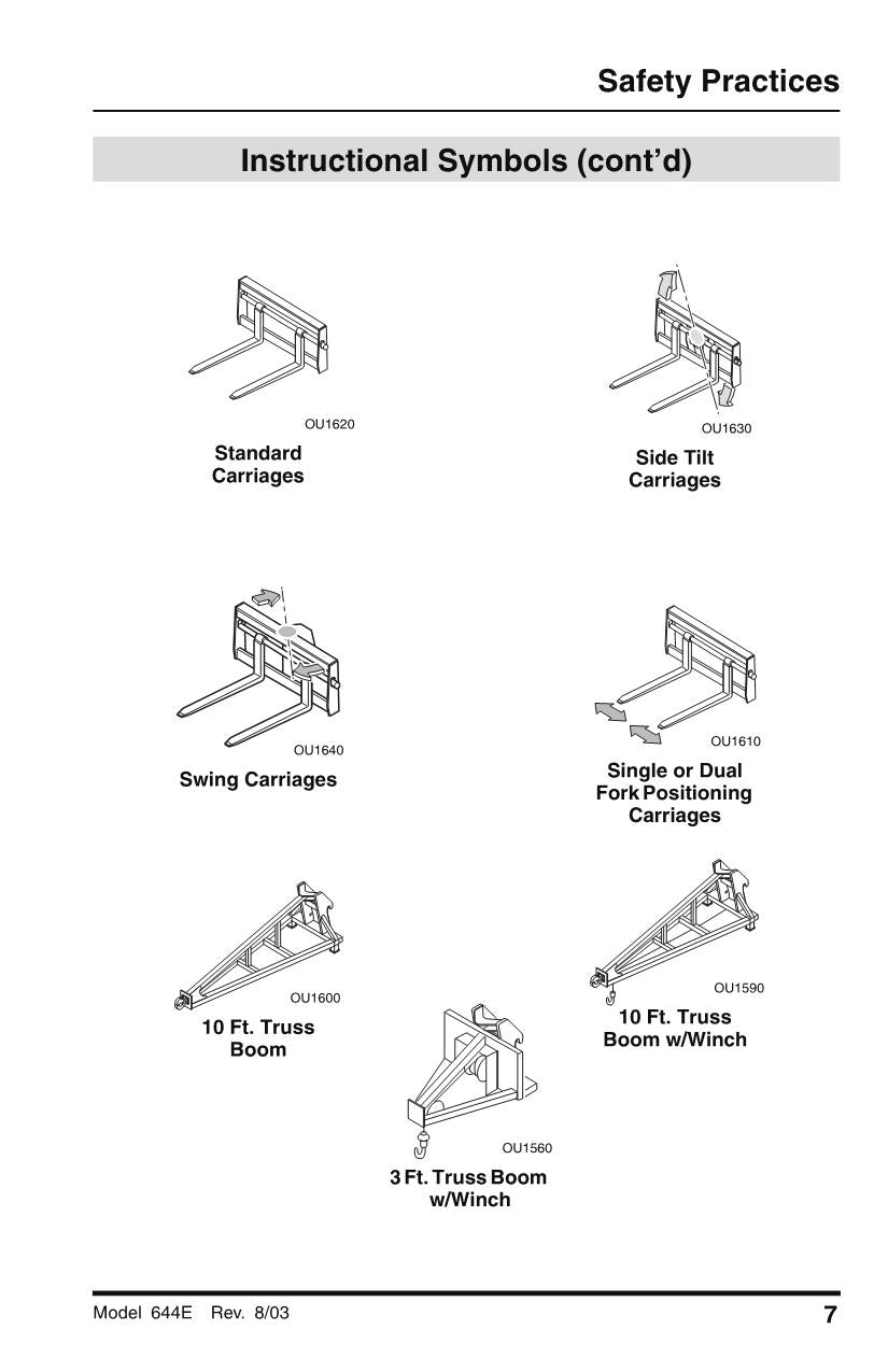 SKYTRAK 644E-38 Telehandler Maintenance Operation Operators Manual