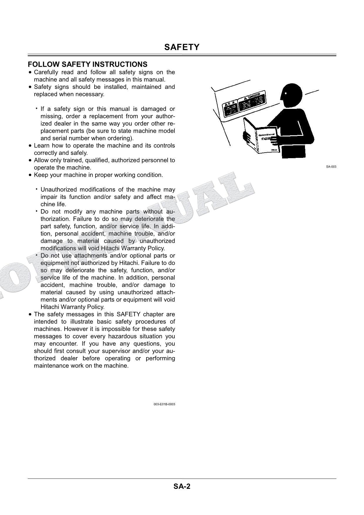 HITACHI ZX225USR-3 ZX240-3 ZX270-3 Excavator Service Workshop manual