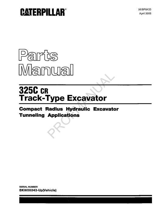 Ersatzteilkatalog für Caterpillar Cat 325C CR Kettenbagger