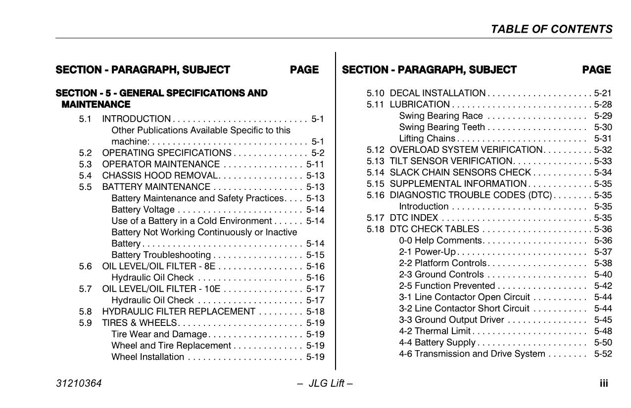 TOUCAN 10E 8E Vertical Mast Maintenance Operation Operators Manual