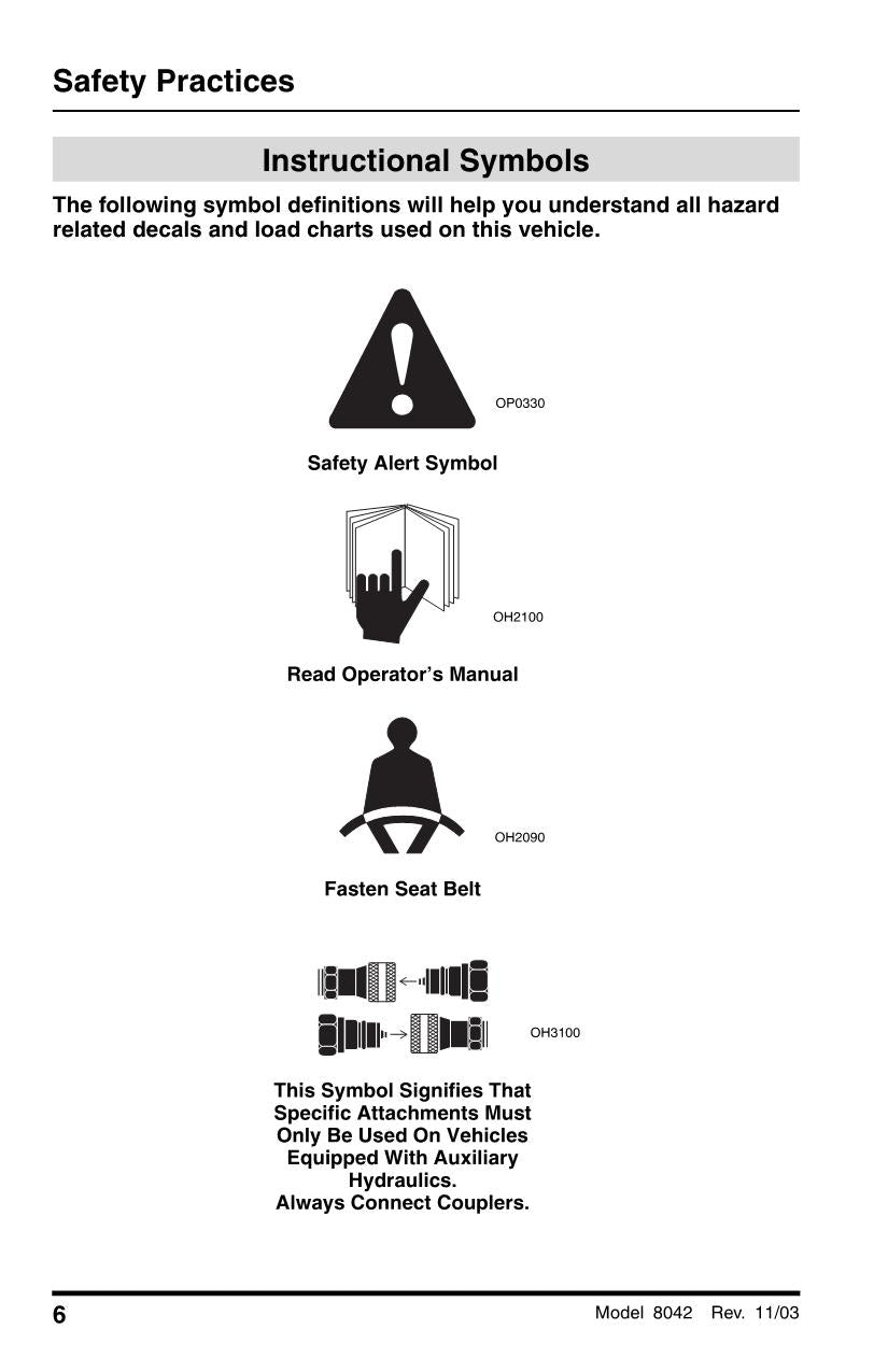 SKYTRAK 8042 Telehandler Maintenance Operation Operators Manual 8990500