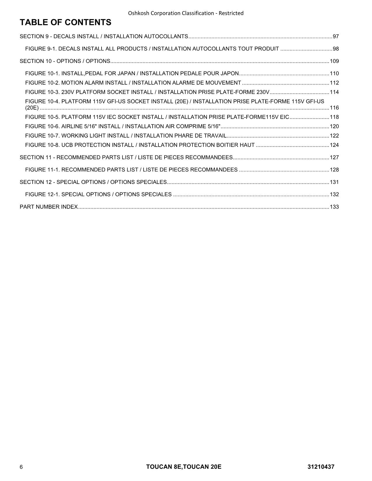 TOUCAN 20E 8E Vertical Lift Parts Catalog Manual