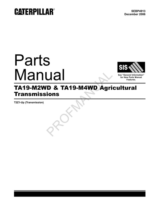 Caterpillar TA19 M2Wd TA19 M4WD Agricultural Transmission Parts Catalog Manual