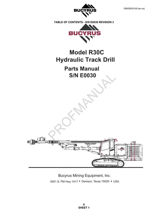 Catalogue de pièces détachées pour foreuse hydraulique Caterpillar Cat modèle R30C