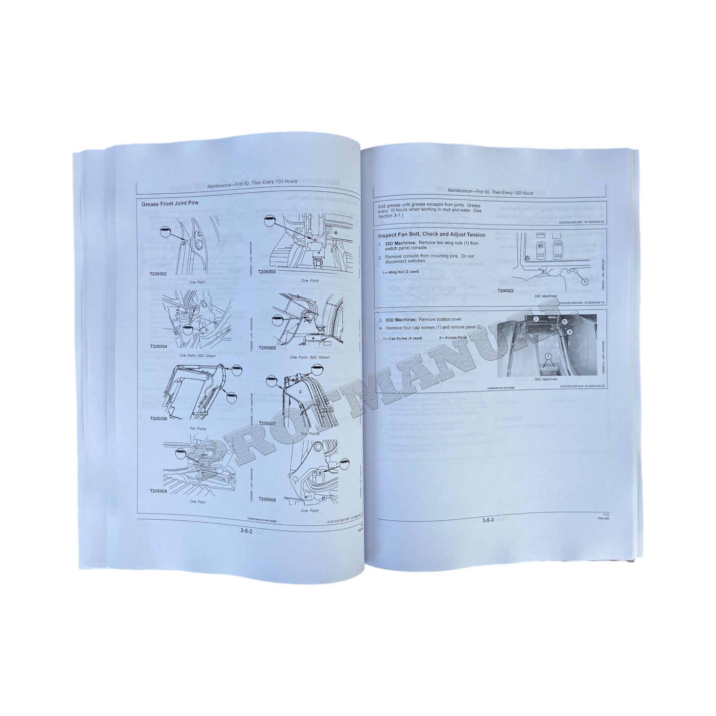 JOHN DEERE 35D 50D EXCAVATOR OPERATORS MANUAL + bonus!!