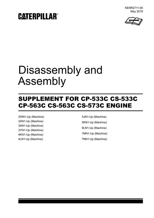 Caterpillar Cat Suppl CP-533C CS-533C Compactor Disassem Assem Service Manual