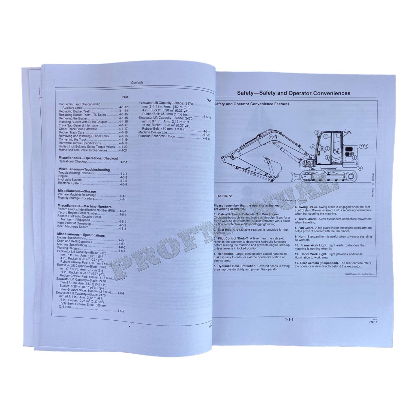 JONH DEERE 85G EXCAVATOR OPERATORS MANUAL + !BONUS!