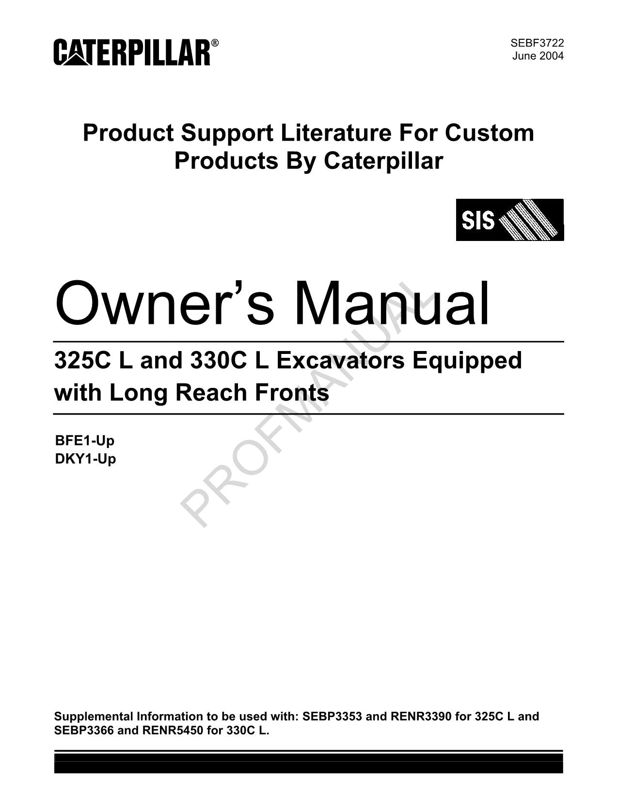 Caterpillar Cat 325C 33C L Excavator Long Reach Fronts Parts Catalog Manual