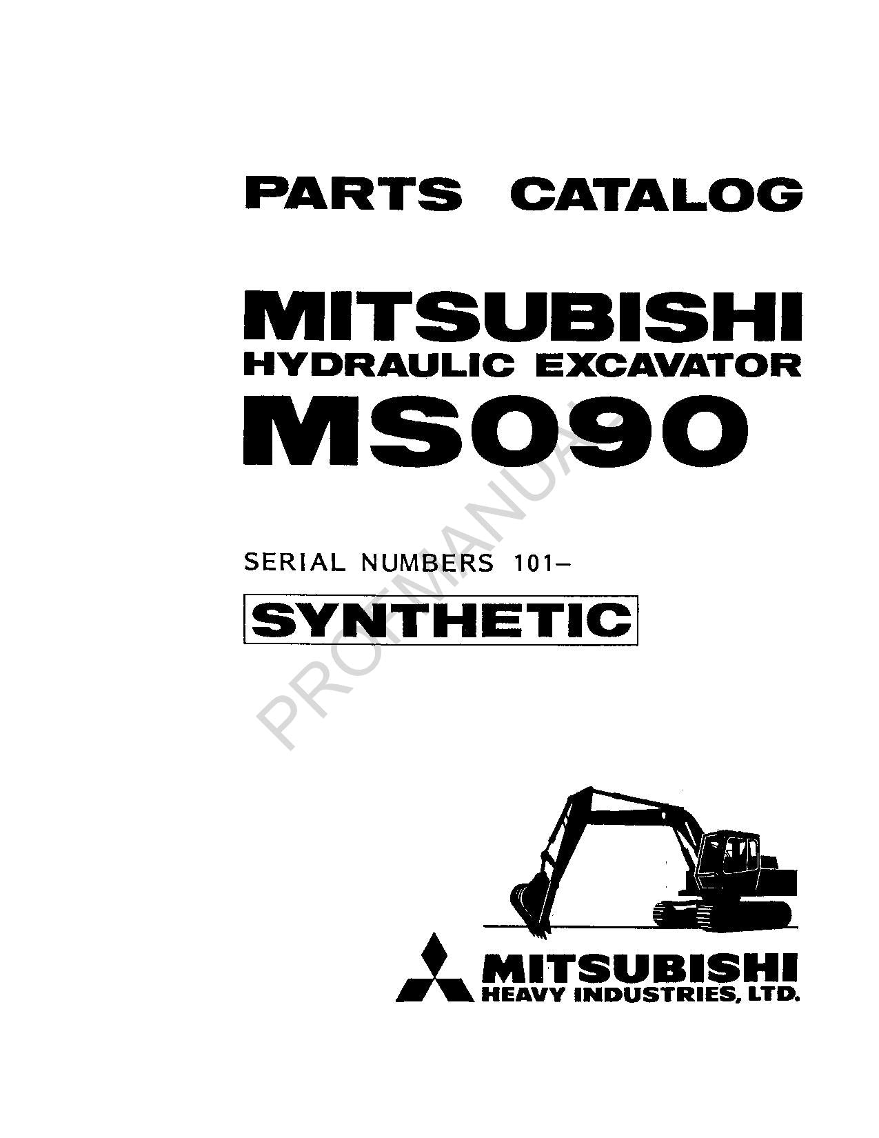 Manuel du catalogue des pièces de la pelle hydraulique Caterpillar Cat Mitsubishi MS090