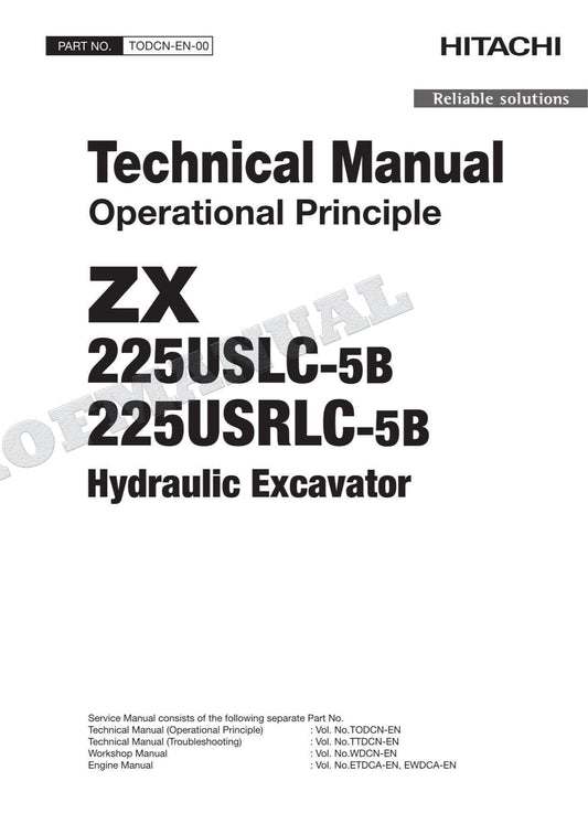 HITACHI ZX225USLC-5B ZX225USRLC-5B Excavator Service Manual Operat Princip