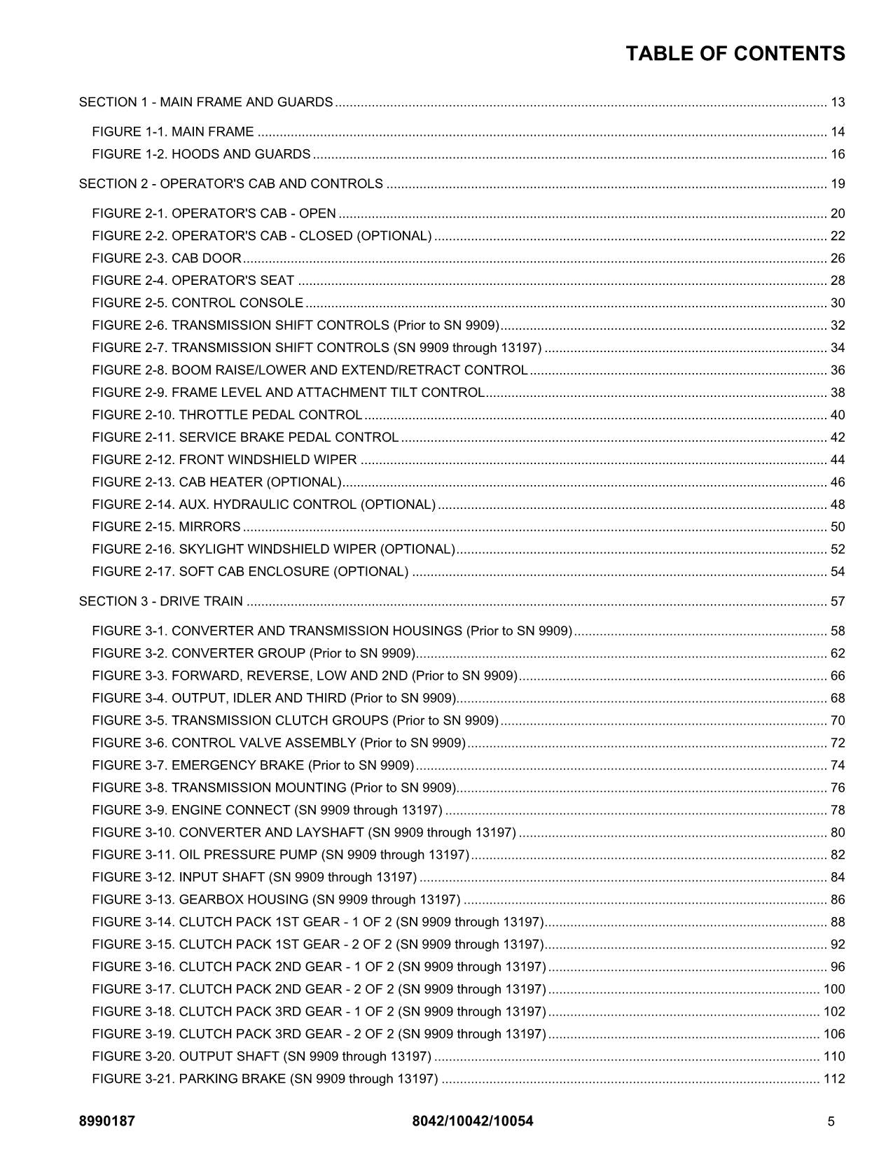 SKYTRAK 10042 10054 8042 Telehandler Parts Catalog Service Manual