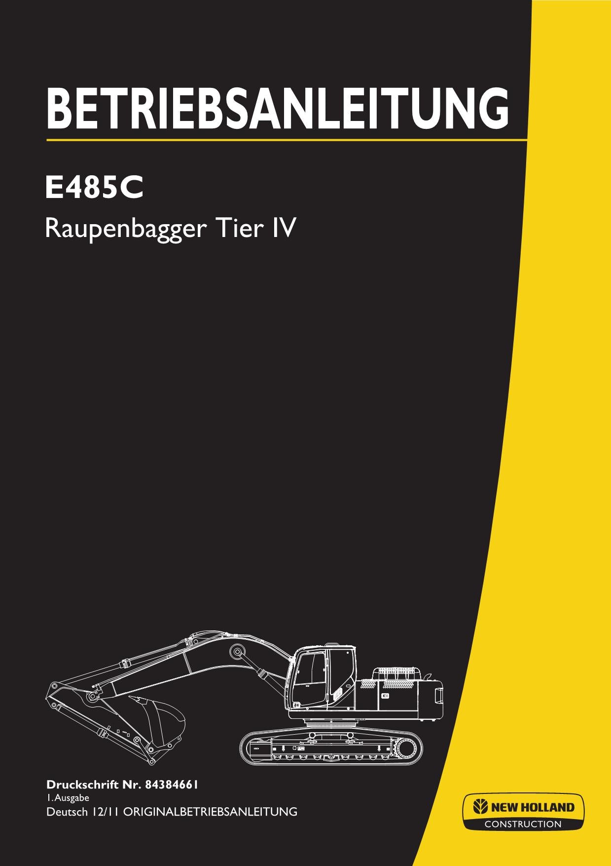 New Holland E485C Bagger Betriebsanleitung