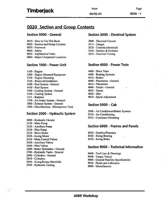 JOHN DEERE 608B TRACKED HARVESTER SERVICE REPAIR MANUAL 005001-005013