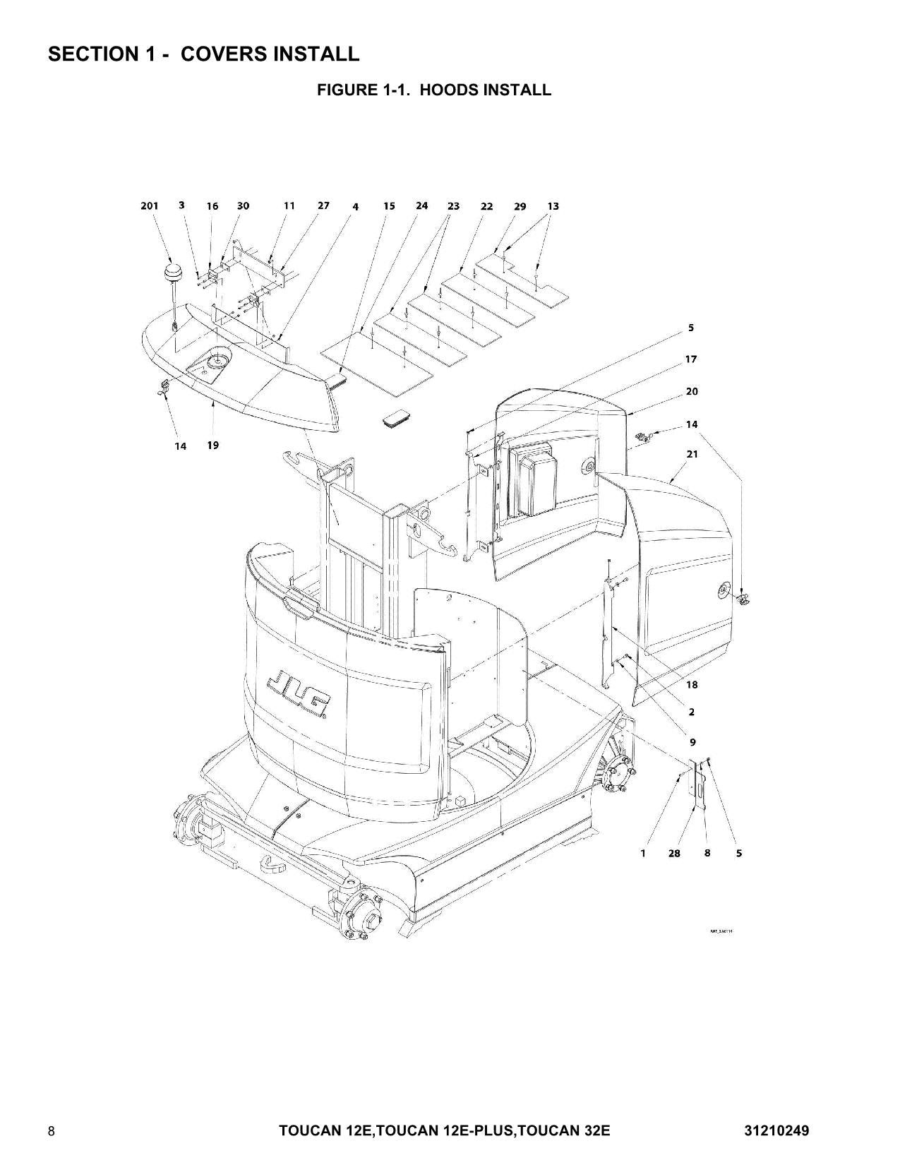 TOUCAN 12E 12E Plus 32E Vertical Lift Parts Catalog Manual 31210249 Multi lang