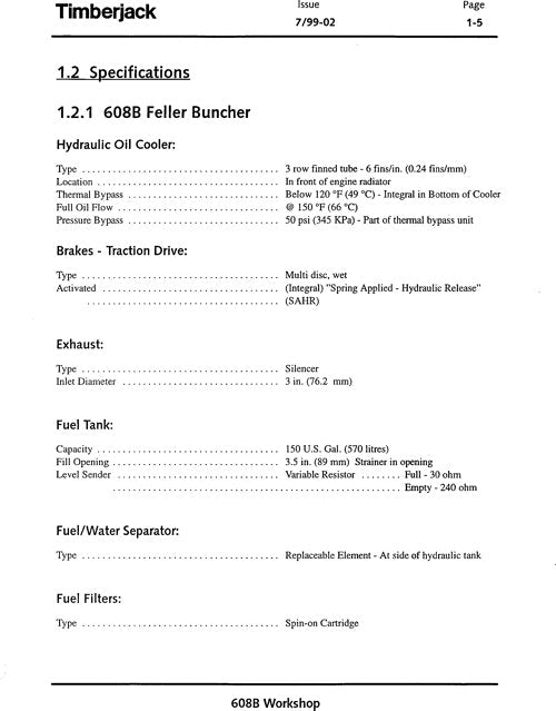 JOHN DEERE 608B TRACKED FELLER BUNCHER SERVICE REPAIR MANUAL s-n 987327-005013