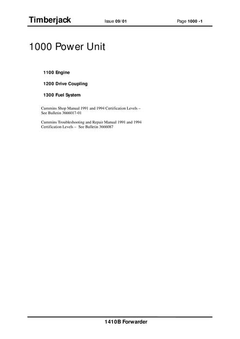 JOHN DEERE 1410B FORWARDER SERVICE REPAIR MANUAL