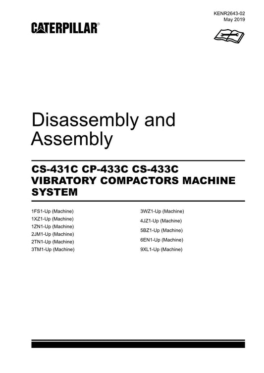 Caterpillar CP-433C Compactor Disassembly Assembly Service Manual KENR2643