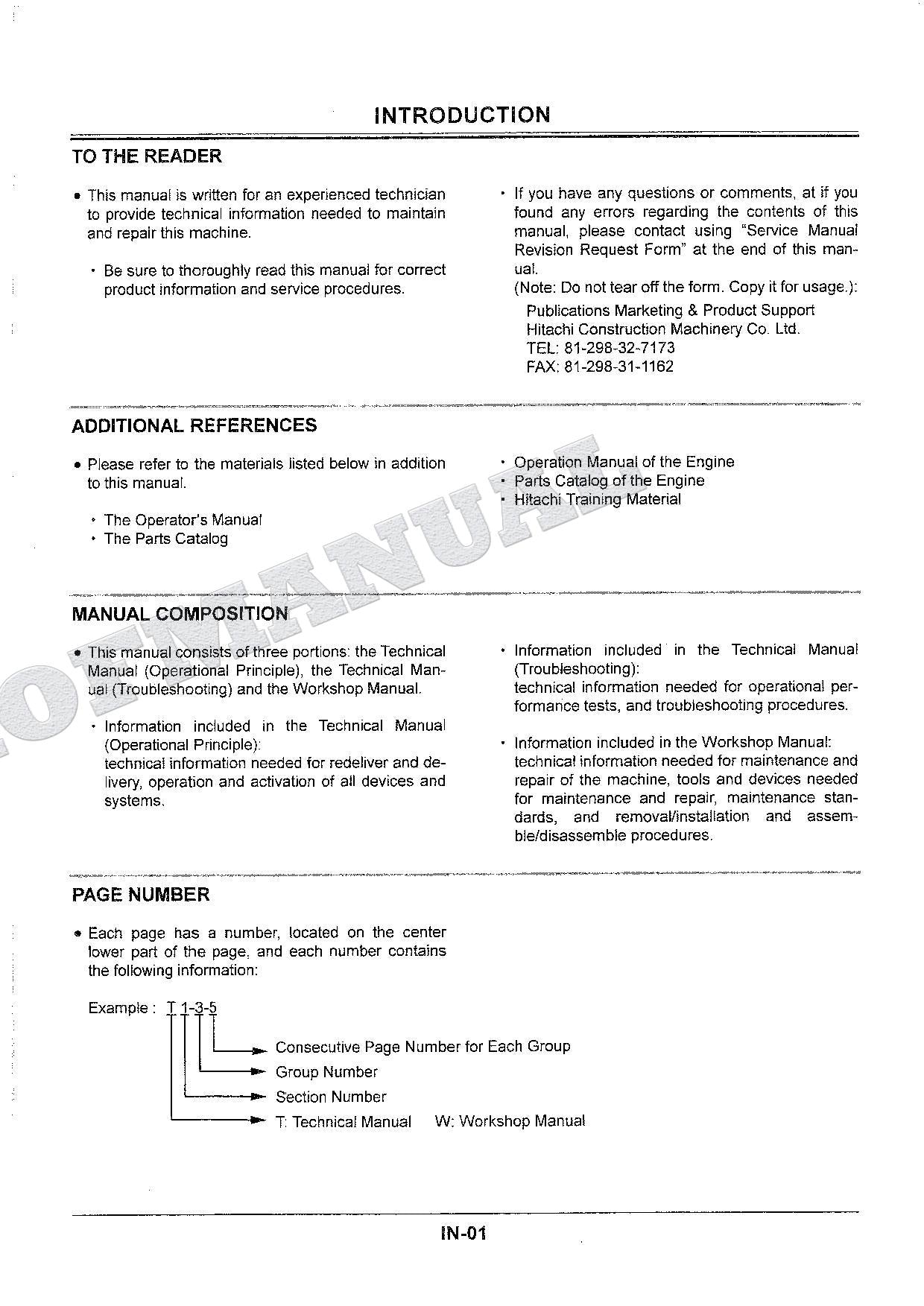 HITACHI EX225USR EXCAVATOR Service manual Troubleshooting