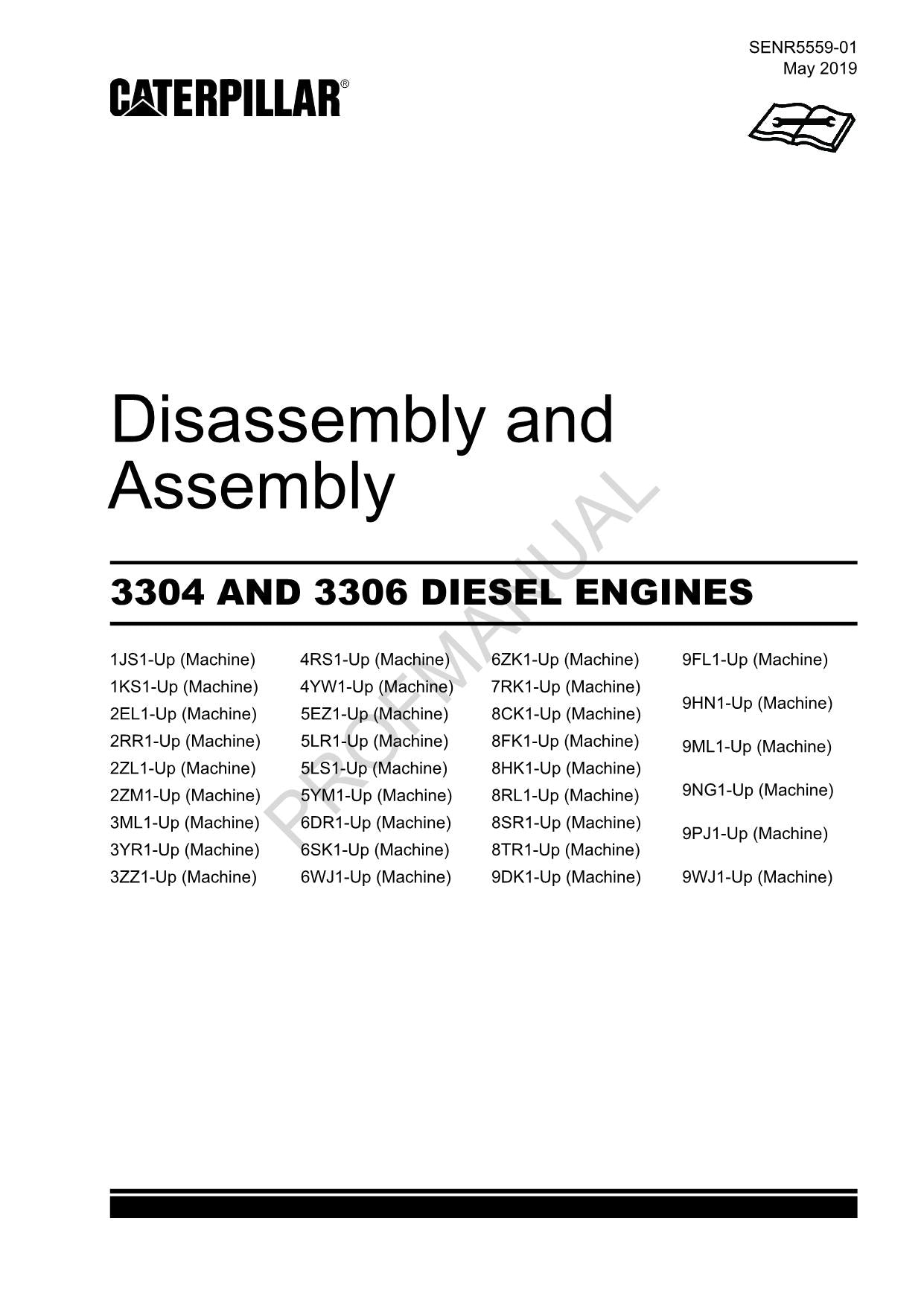 Caterpillar Cat 3304 3306 DIESEL Engine Disassembly Assembly Manual