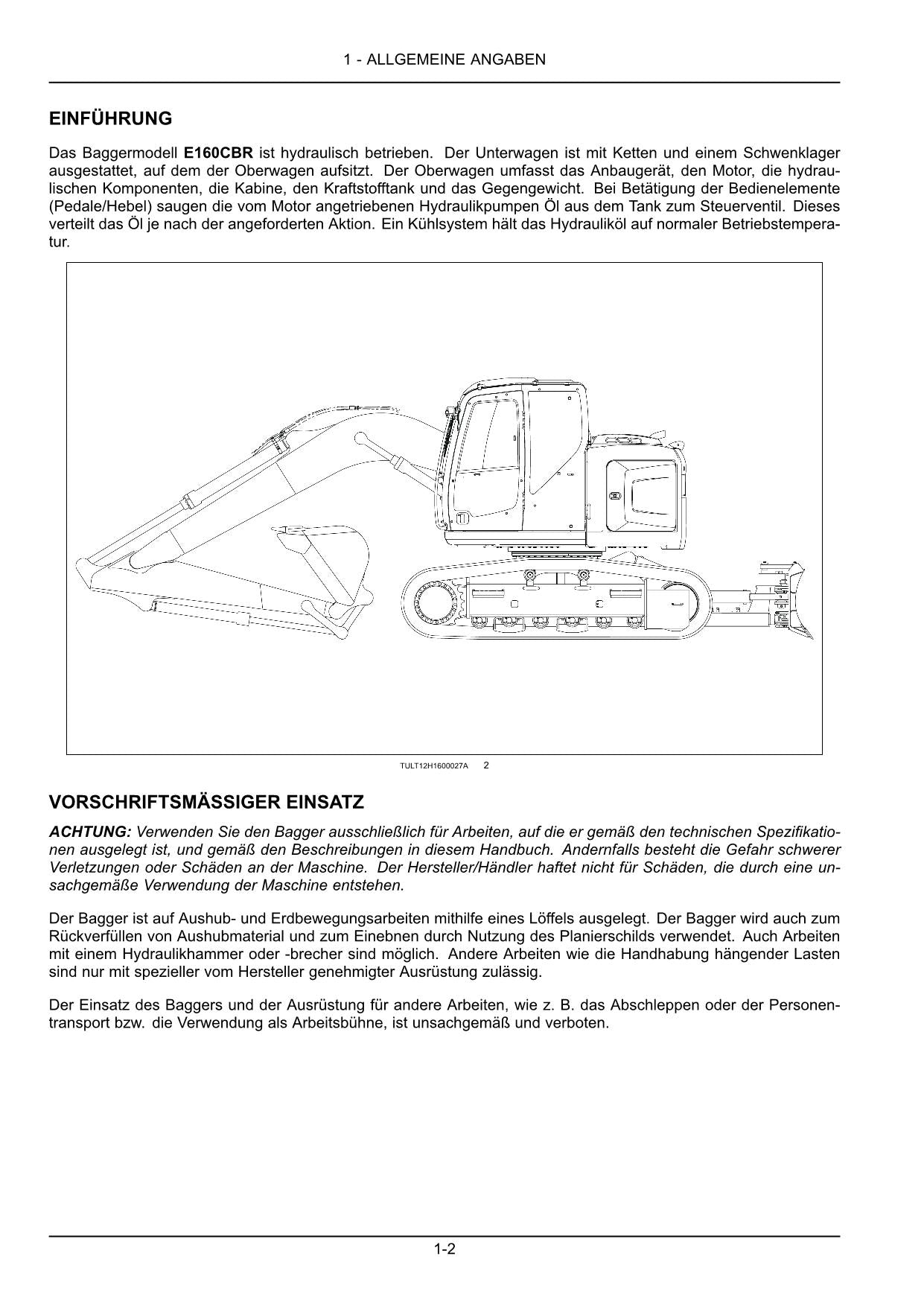 New Holland E160C Bagger Betriebsanleitung