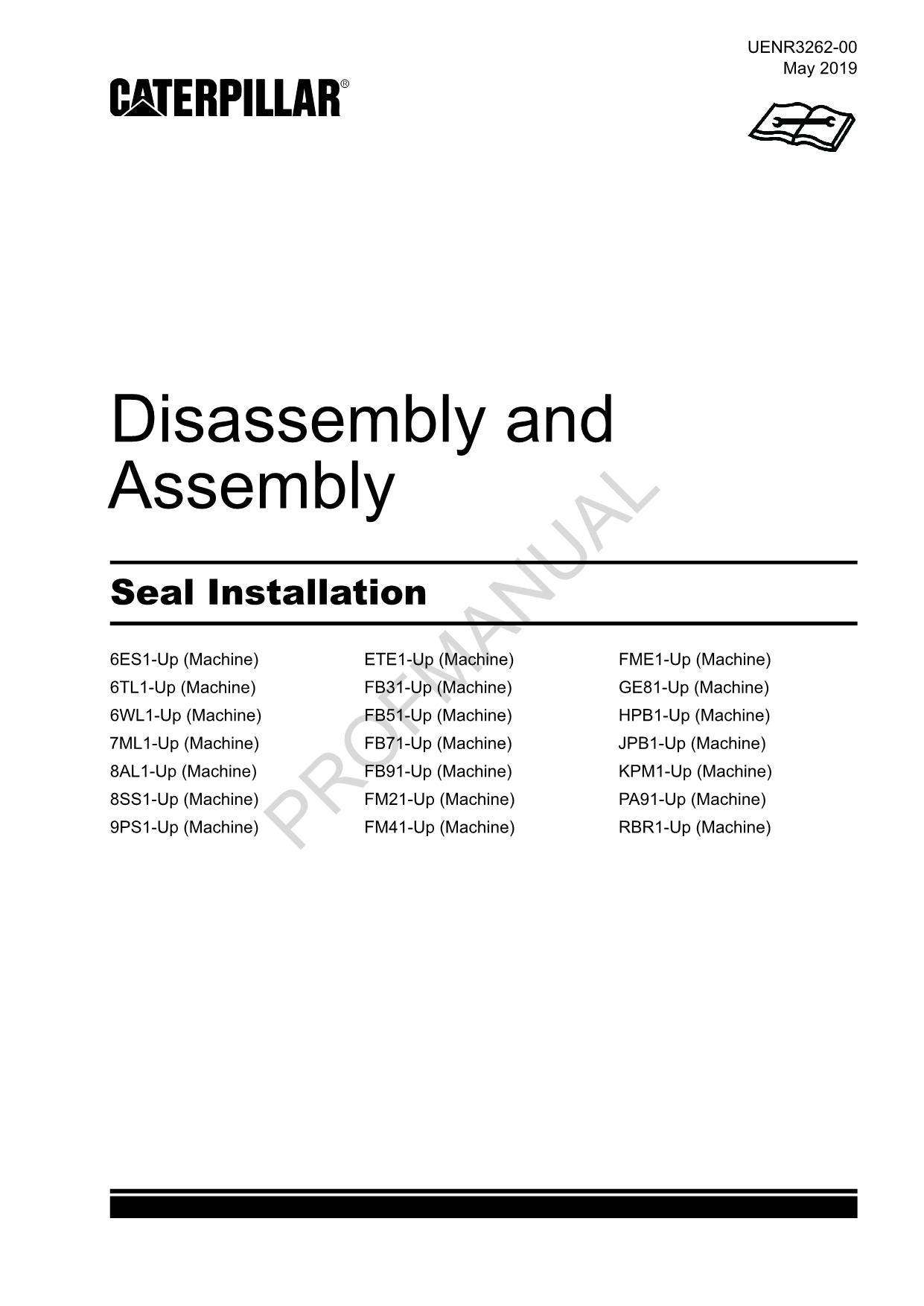 Caterpillar Seal Installation Disassembly Assembly Service Manual