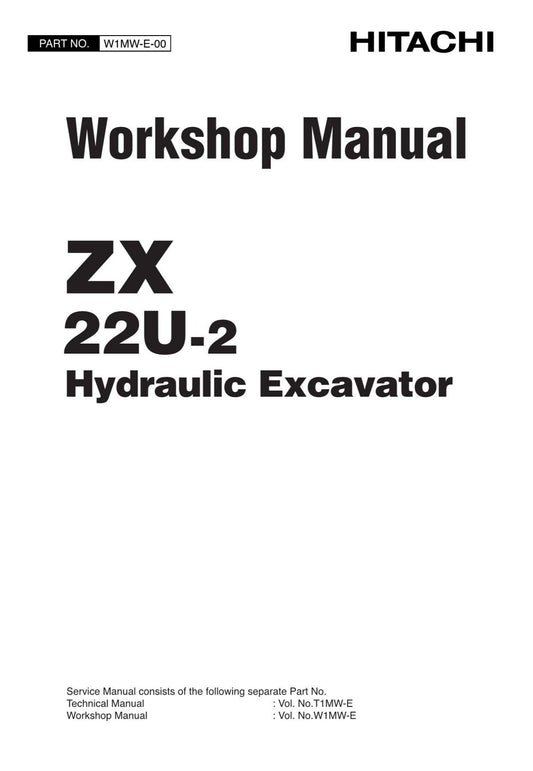 Hitachi ZX22U-2 Excavator Workshop Service Repair manual