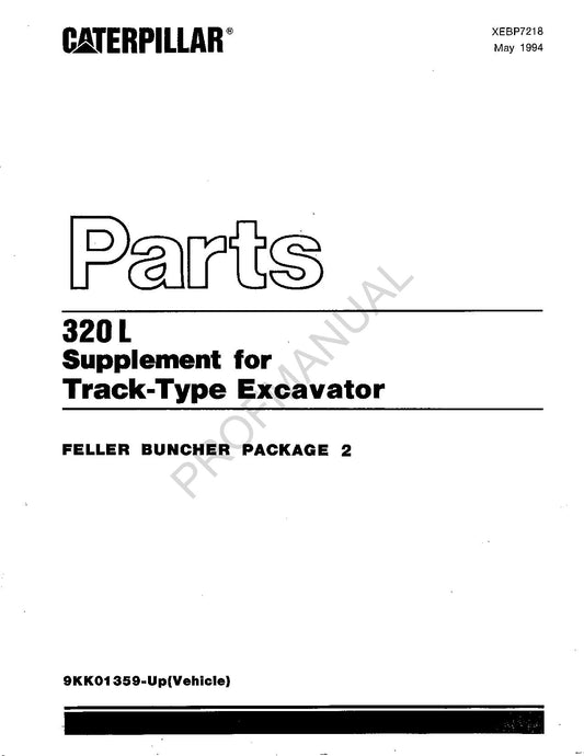 Ergänzungshandbuch für den Ersatzteilkatalog für Caterpillar 320 L mit Raupenbagger XEBP7218