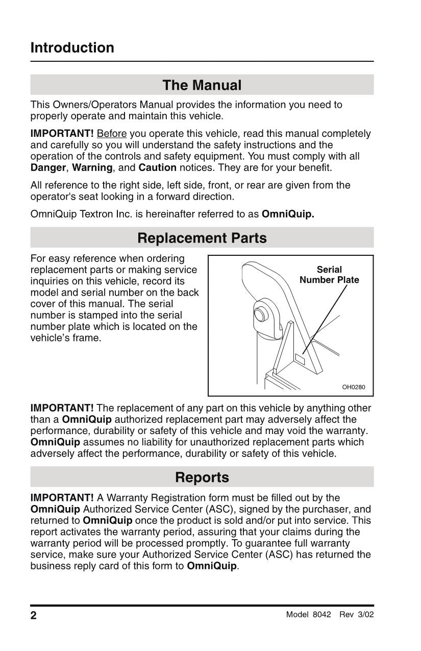 SKYTRAK 8042 Telehandler Maintenance Operation Operators Manual 8990392