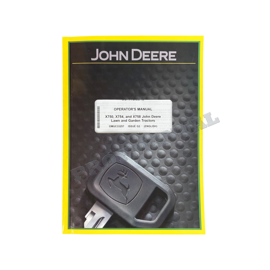 MANUEL D'UTILISATION DU TRACTEUR JOHN DEERE X750 X754 X758 SER 110001-