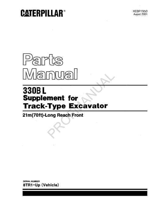 Caterpillar Cat 330B L Supplement Track Type Excavator Parts Catalog Manual