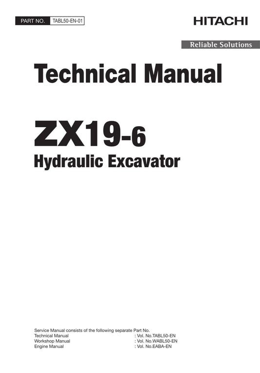 Hitachi ZX19-6 Excavator Service Manual with Schemes