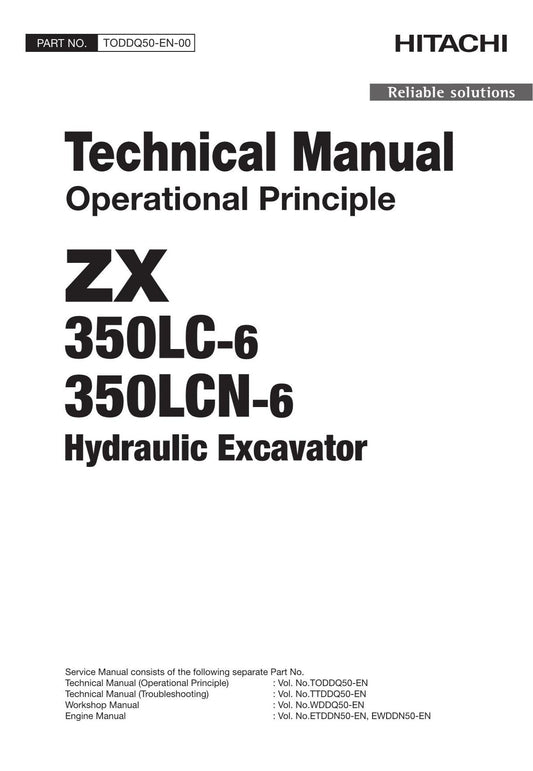 Hitachi ZX350LCN-6 Excavator Operational Principle Service manual TODDQ50-EN-00