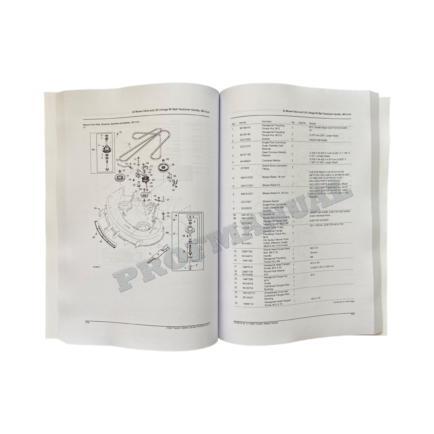 JOHN DEERE X300 TRACTOR PARTS CATALOG MANUAL + !BONUS!