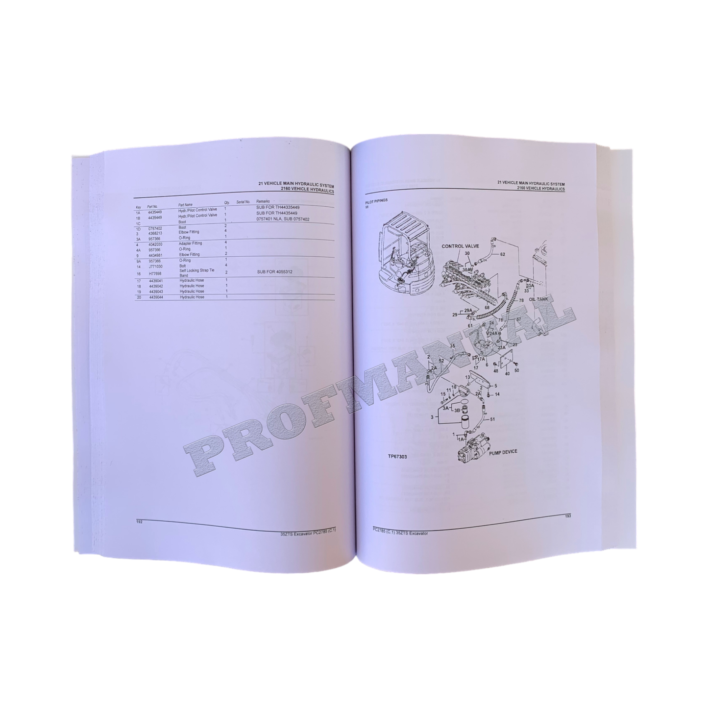 JOHN DEERE 35ZTS EXCAVATOR PARTS CATALOG MANUAL + !BONUS!