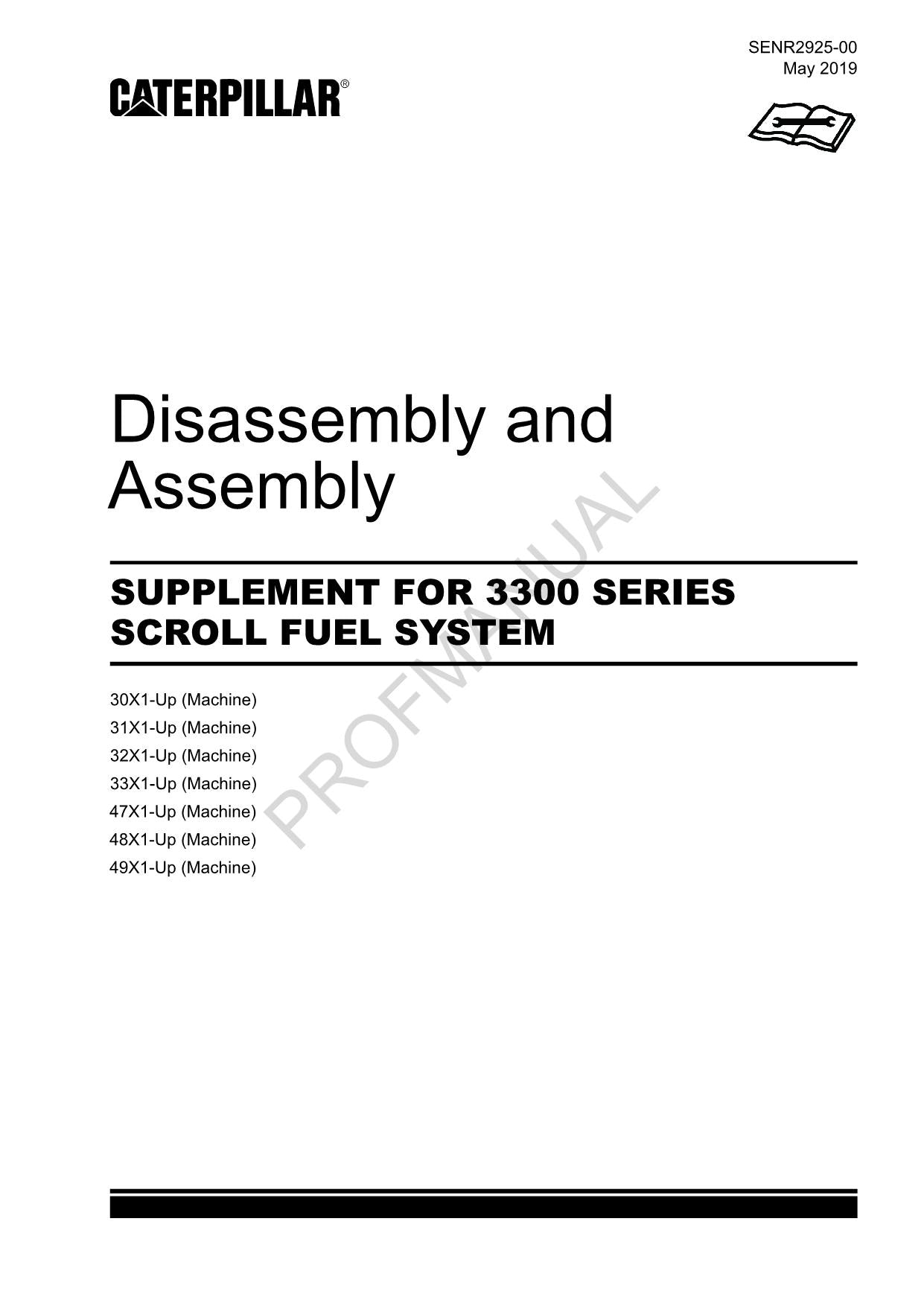 Caterpillar CAT SUPPL 3300 SERIES SCROLL FUEL SYSTEM Manual Disassembly Assembly