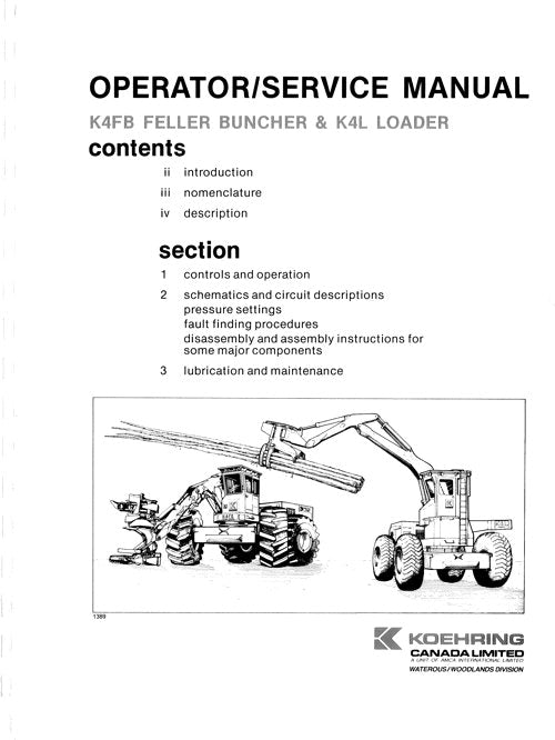 JOHN DEERE K4L K4FB TRACKED FELLER BUNCHER SERVICE REPAIR MANUAL